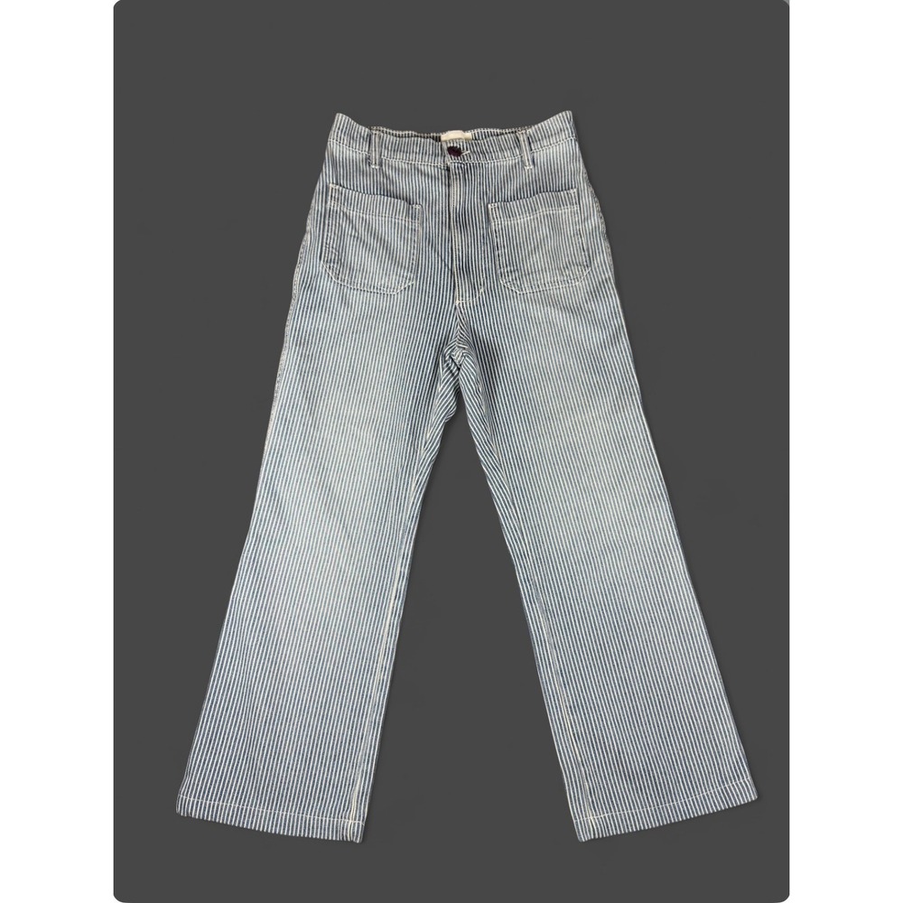 Dôen Maritime Railroad Jeans Hickory Stripe Cropped Denim Pants Size 26 USA made
